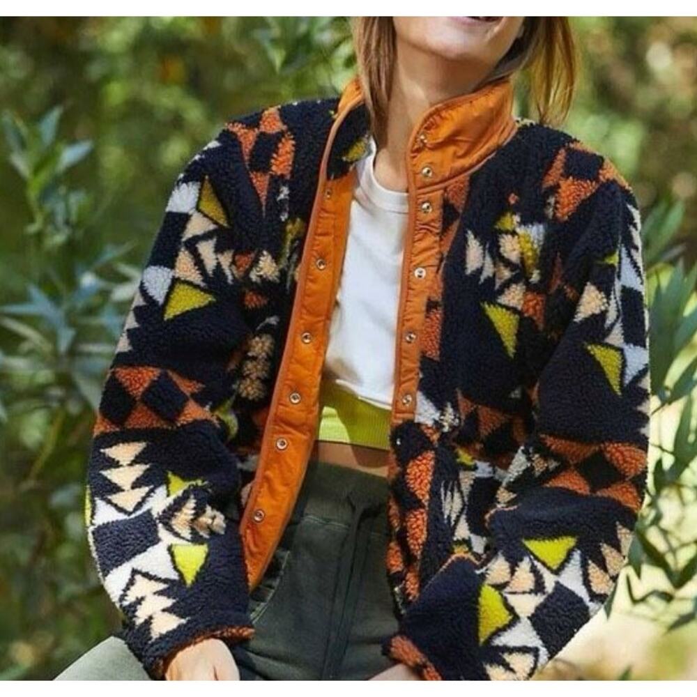 Free People Rocky Ridge Hit The Slopes Jacket In Night Sky Combo
